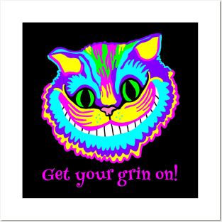 Get Your Grin On Psychedelic Cat Posters and Art